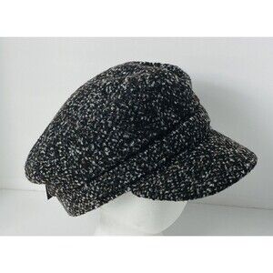 Amiee Lynn Marble Brown Tweed Cabbie Cushioned Hat One Size NWT